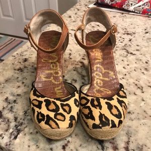 Sam Edelman “Harmony” Leopard Print Size 9.5 Wedge Sandal
